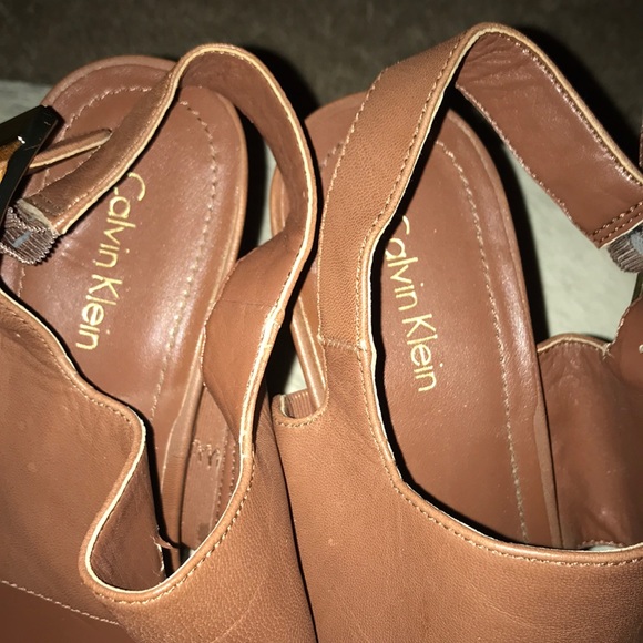 Calvin Klein Cork Wedge Sandals - Picture 3 of 9